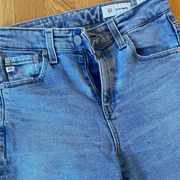 AG SAIGE WIde Leg Crop Blue High Rise Flare Jeans - Picture 10 of 15